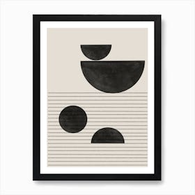 Abstract Shapes, Woodblock Poster