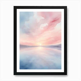 Watercolor Sunset Over The Sea 1 Art Print