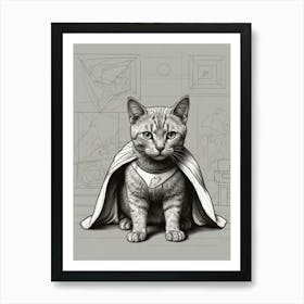Cat In Cape 1 Art Print