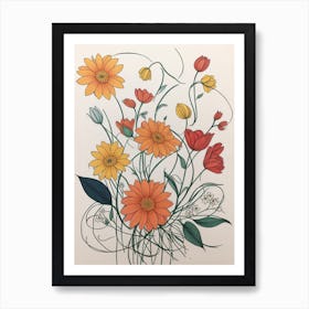 Charms Daisy Flowers Art Print
