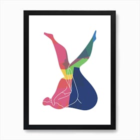 Woman Curves Colour 3 Art Print