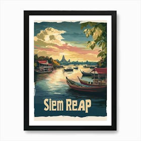 Aihrgdesign A Mid Century Modern Travel Poster For Siem Reap 3 Art Print