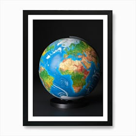 An Illustrious Piece Of Digital Render Of A Globe Highlighting Every Continent On Planet Earth Pred (4) Art Print