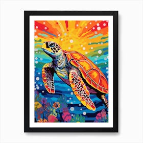 Comic Style Sea Turtle 2 Art Print