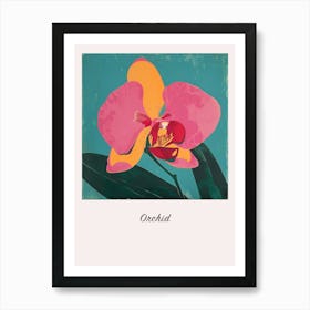 Orchid 2 Square Flower Illustration Poster Art Print