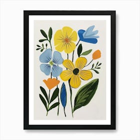 Painted Florals Evening Primrose 3 Art Print