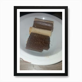 Chocolate Bars On A Plate Art Print