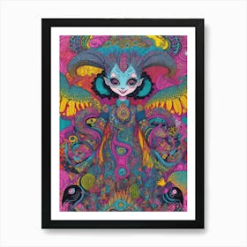 Psychedelic Girl Art Print