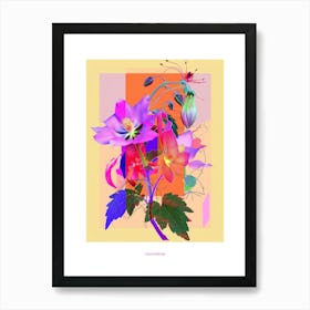 Columbine 2 Neon Flower Collage Poster Art Print