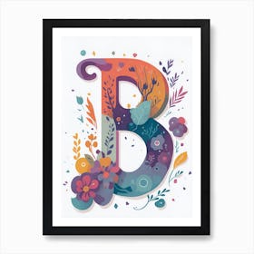 Colorful Letter B Illustration 33 Art Print