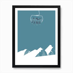 Ski chairlift Art Print