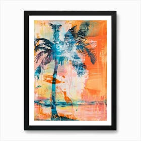 Palm Tree At Sunset Art Print