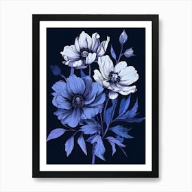 Blue Anemones Art Print