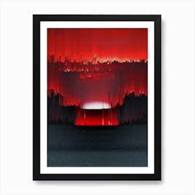Abstract Glitch Sunset Painting 6 Art Print