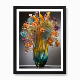 Glass Vase With Flowers Art Print