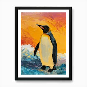 King Penguin Laurie Island Colour Block Painting 4 Art Print