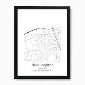 New Brighton,United Kingdom Minimalist Map Affiche