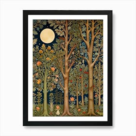 William Morris Rose Moon In The Forest Art Print