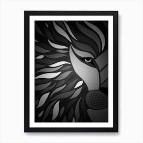 Abstract Lion Head Art Print