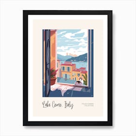 Lake Como Cat On A Window 1 Italian Summer Collection Art Print