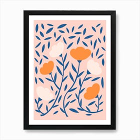 Pretty Floral Blush Art Print