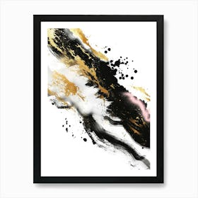 Abstract Gold And Black Painting 12 Art Print