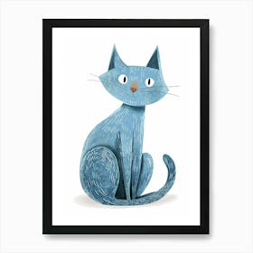 Russian Blue Cat Clipart Illustration 2 Art Print