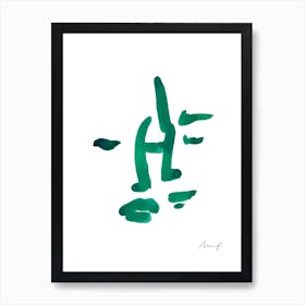 Green Portrait 11 Art Print