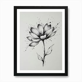 Black And White Flower Art Print