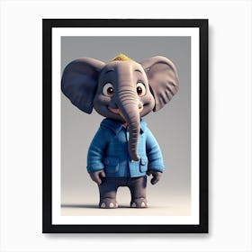 Cartoon Elephant 1 Art Print