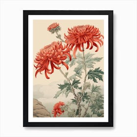 Kiku Chrysanthemum 2 Japanese Botanical Illustration Art Print