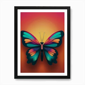 Butterfly On A Sun Background  Art Print