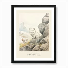 Beatrix Potter Inspired  Animal Watercolour Arctic Fox 1 Art Print
