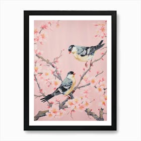 Vintage Japanese Inspired Bird Print American Goldfinch 1 Art Print