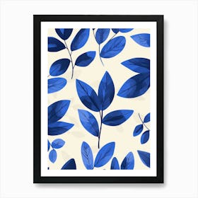 Blue Leaves 29 Art Print