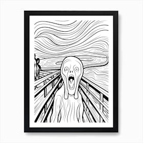 Line Art Inspired By The Scream 8 Art Print