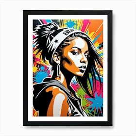 Graffiti Mural Of Beautiful Hip Hop Girl 77 Poster