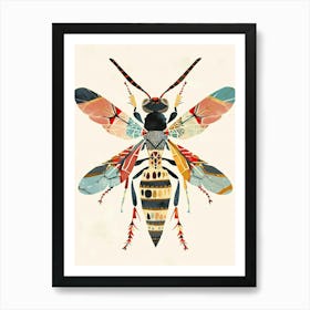 Colourful Insect Illustration Wasp 12 Art Print