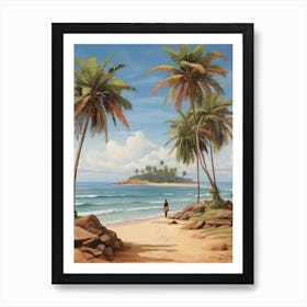 Palm Trees On The Beach art print Art Print