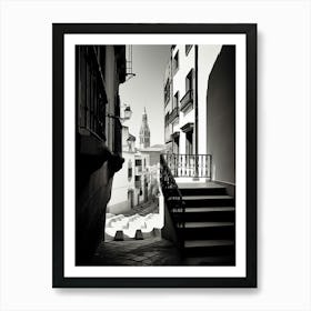 Toledo, Spain, Black And White Analogue Photography 2 Art Print