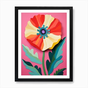 Cut Out Style Flower Art Poppy 1 Art Print