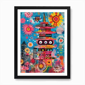 Singapore   Retro Collage Style 2 Art Print