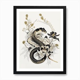 Mexican Dusky Rattlesnake Gold And Black Art Print