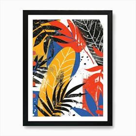 Abstract Tropical Leaves 2 Art Print