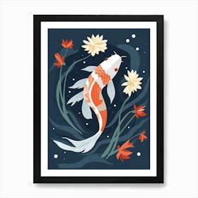 Koi Fish Japanese Style Illustration 1 Art Print