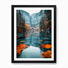 Autumn Leaves In A Lake 1 Art Print