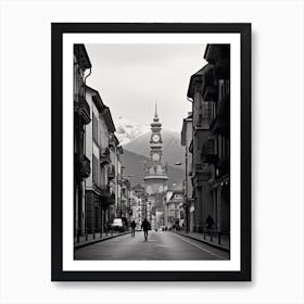Bolzano, Italy,  Black And White Analogue Photography  2 Art Print