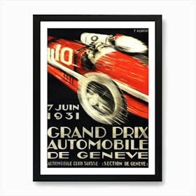 Grand Prix Automobile de Geneve, 1931, Francis Portier Art Print