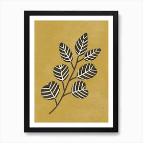 Eucalyptus Branch Ochre Art Print