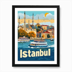 Aihrgdesign A 1970s Inspired Travel Poster For Istanbul Art Print